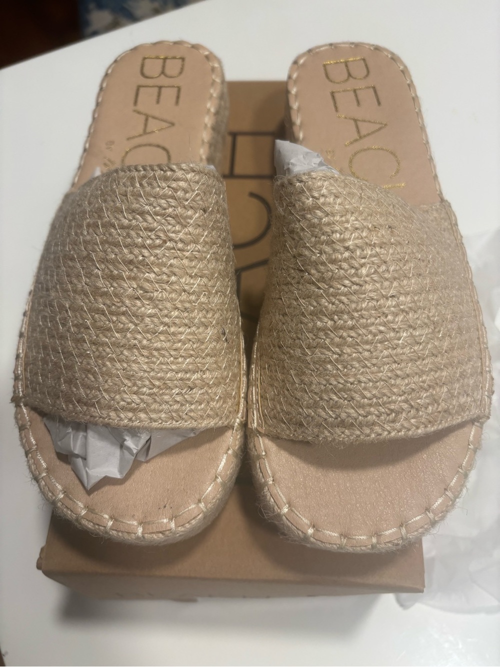 Matisse BEACHNatural Beige Woven Slide sandals sz 8 NEW
